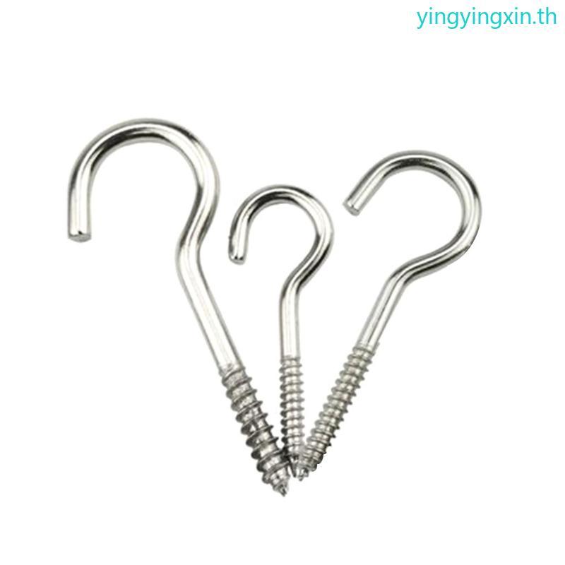 YIN 20 Pack C-Shape Screw-in Hooks สําหรับแขวนไฟ Wind Chimes (M3 M4 M5 )