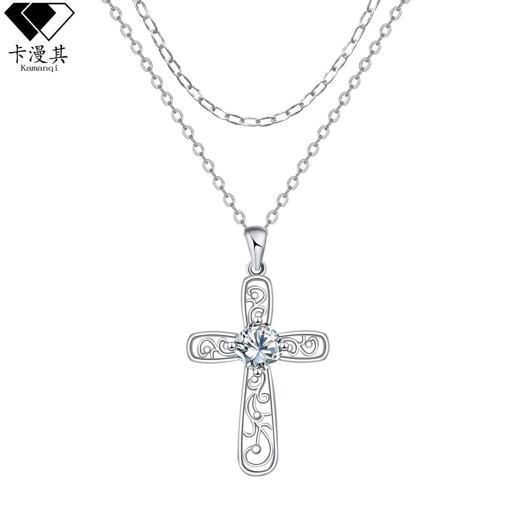 จี้.Cross.Knn-998 สไตล์ยุโรปและอเมริกา สีกากิ สำหรับ 여성 เซตสร้อยข้อมือและสร้อยคอมีความหรูหรา