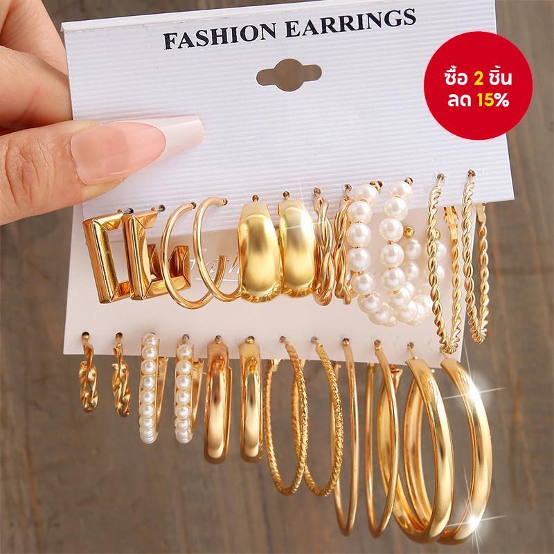 Vintage Gold Hoop ต่างหู Hypoallergenic ผู้หญิงเครื่องประดับของขวัญอินเทรนด์ Elegant Boho สไตล์