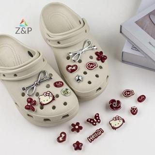 Z & P 1 ชุด DIY รองเท้าตกแต่ง Bowknot Red Series รองเท้า Cha…