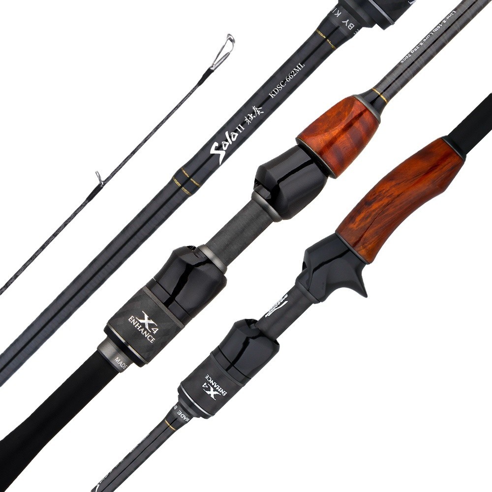 Kingdom SOLO2 Carbon Spinning Fishing Rods 2 หรือ 3 ส่วน Multi-ส่วน Feeder Rods Casting Fishing Trav