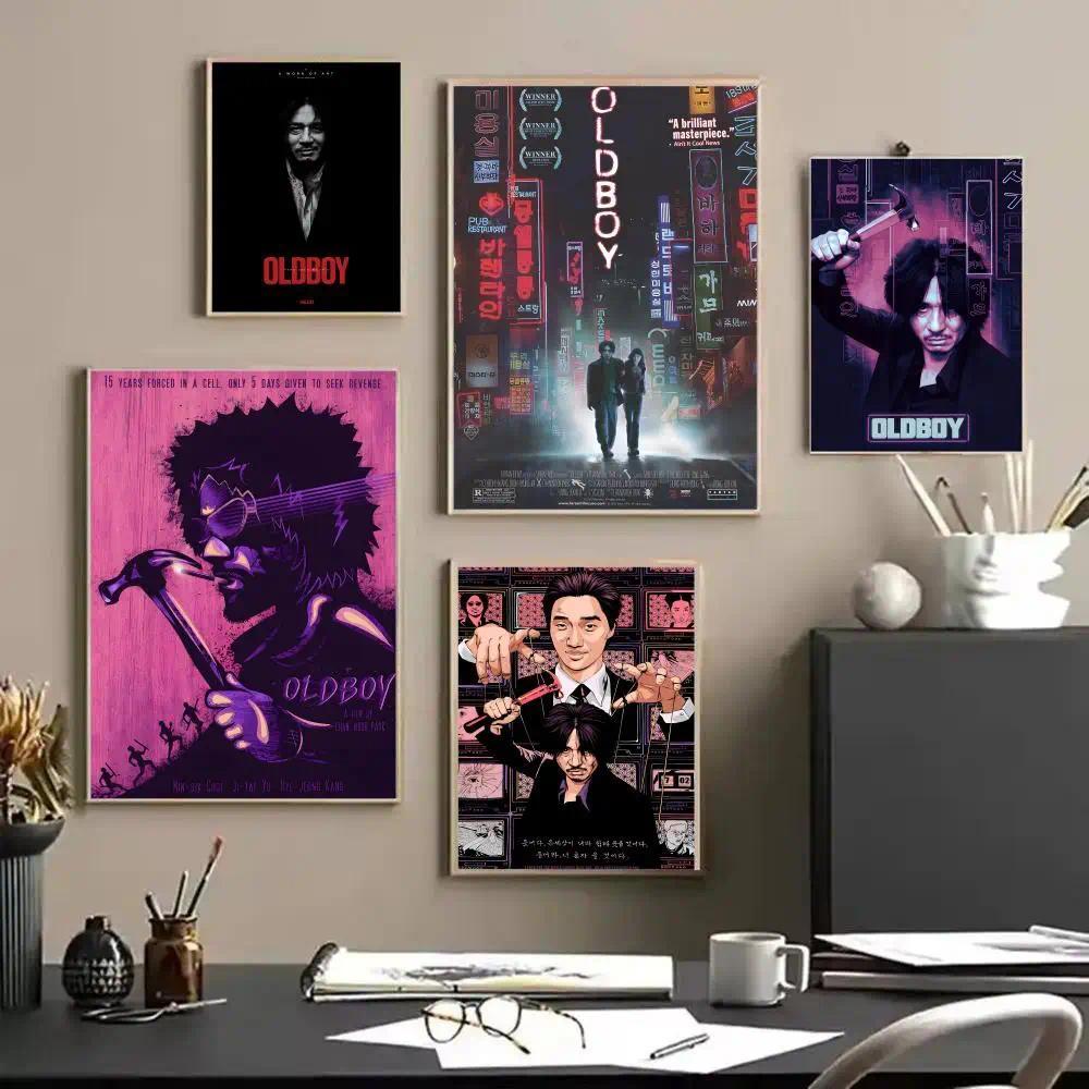 ภาพยนตร์คลาสสิก Oldboy ภาพวาดการประดิษฐ์ตัวอักษร HD ผ้าใบกันน้ํา Wall Art Decor สําหรับ Home Office 