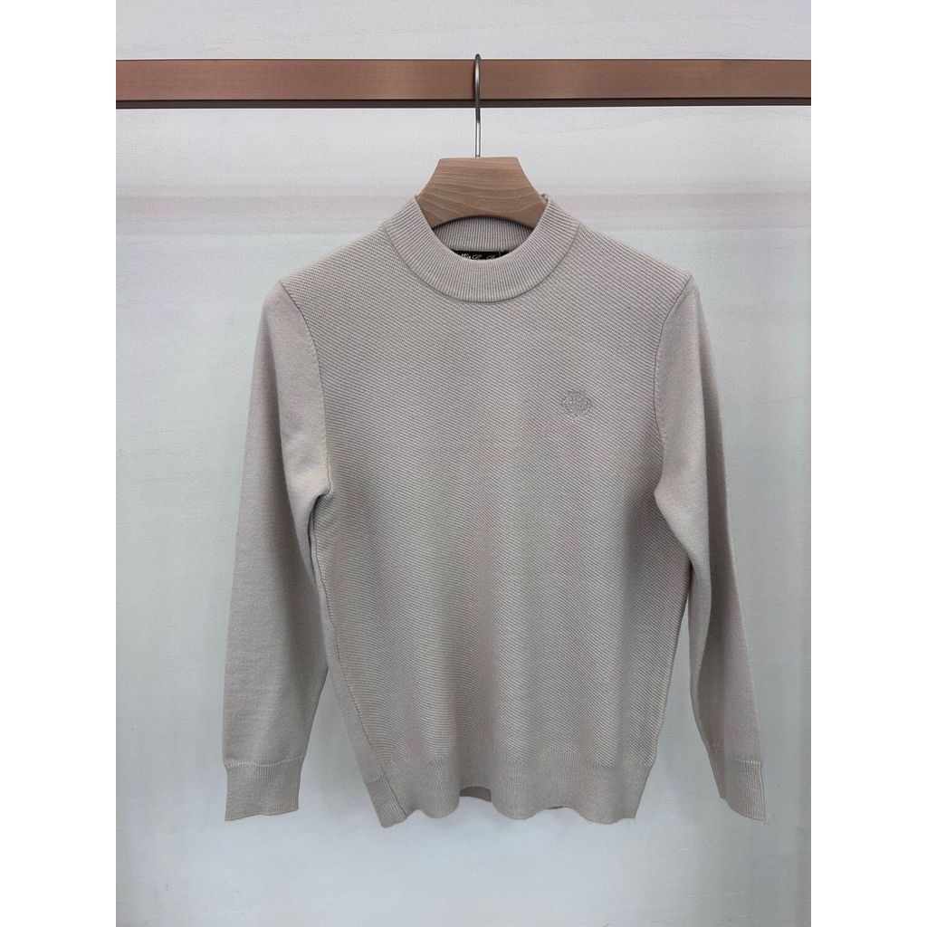 5UTB Italy LP Nooyou Old Money Embroidered Logo Wool Sweater Men's Casual Crew Neck Knitted Long Sle