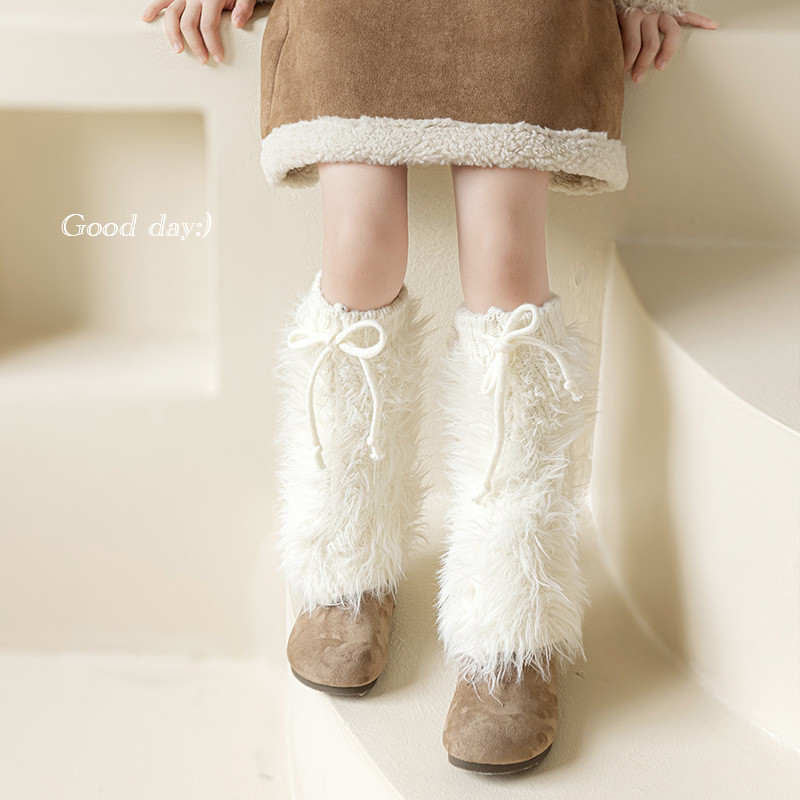 ถุงเท้าแบบตุ๊กตาหนามากสำหรับฤดูหนาว สีน้ำตาลอบอุ่นและแฟชั่น - รูปที่ 2