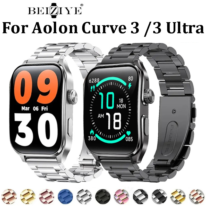 สายสแตนเลสสําหรับ Aolon Curve 3 สายรัดข้อมือทดแทนพิเศษสําหรับ Aolon Curve 3 สายนาฬิกาสร้อยข้อมืออุปก