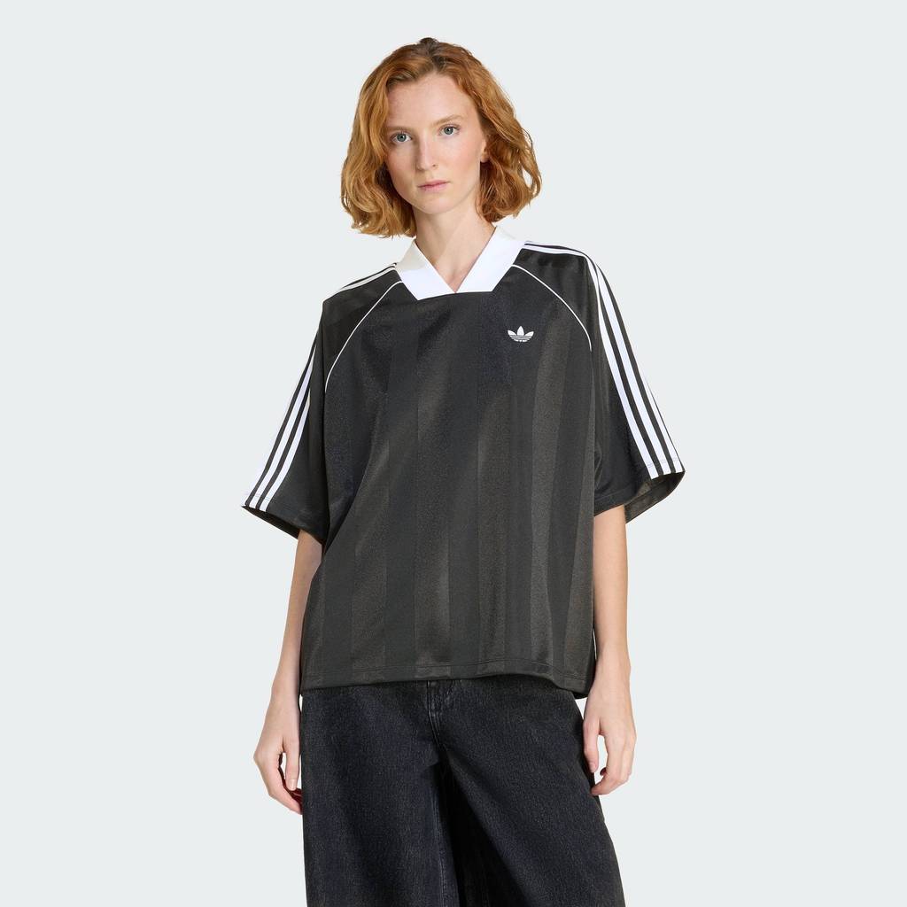 adidas Lifestyle 3 STRIPES JAQUARD TEE Women Black KD2904