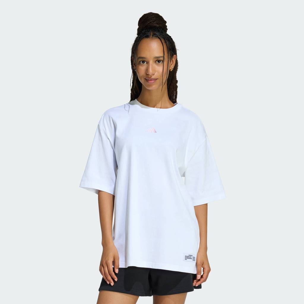 adidas Lifestyle MINI EMBROIDERY OVERSIZED GRAPHIC T-SHIRT Women White KA5086