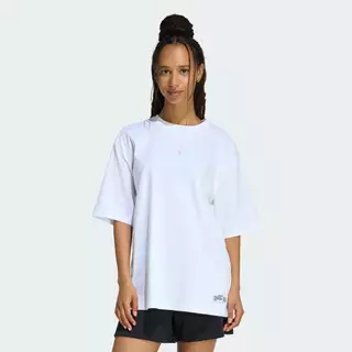 adidas ไลฟ์สไตล์ เสื้อยืดพิมพ์ลาย MINI EMBROIDERY OVERSIZED ผู้หญิง สีขาว KA5086