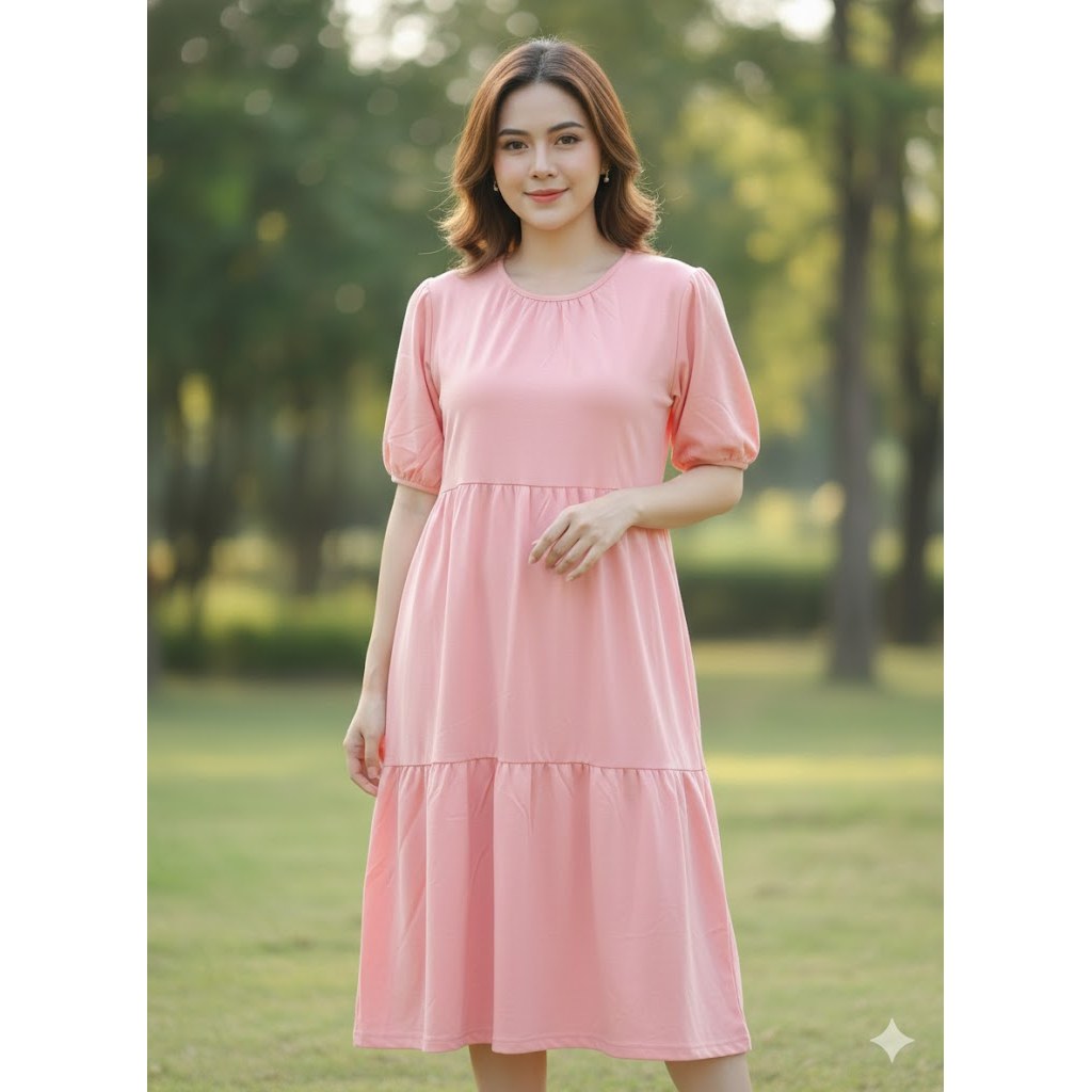 Alesha - Mijoo Crepe Flarie ชุดสตรี / Moola Dress ชุดเดรสแขนพัฟผู้หญิง