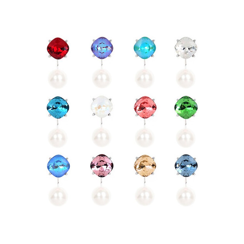 ต่างหู.birthstone พร้อมไข่มุก จาก[JUANA YUN]
