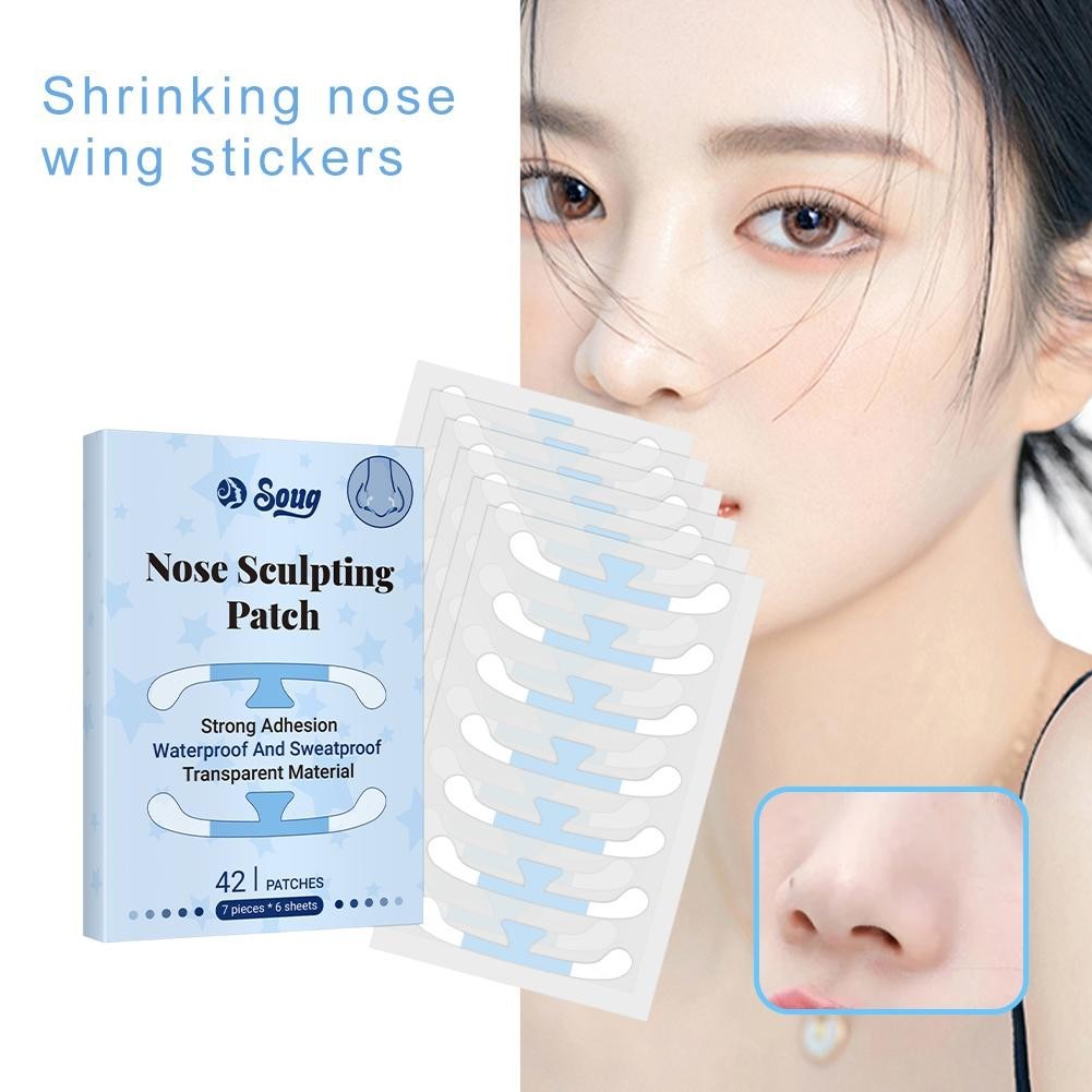 สติกเกอร์ปีกจมูกหดตัวแพทช์จมูกปีกจมูกที่มองไม่เห็นสําหรับคอสเพลย์ ล0พี0