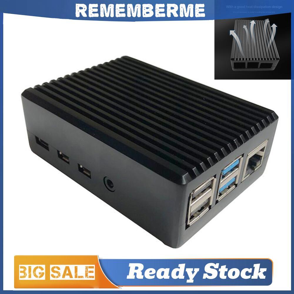 Pi 4B Cooling Case อลูมิเนียม Raspberry Pi Housing Enclosure การกระจายความร้อนกรณีโลหะสําหรับ Raspbe