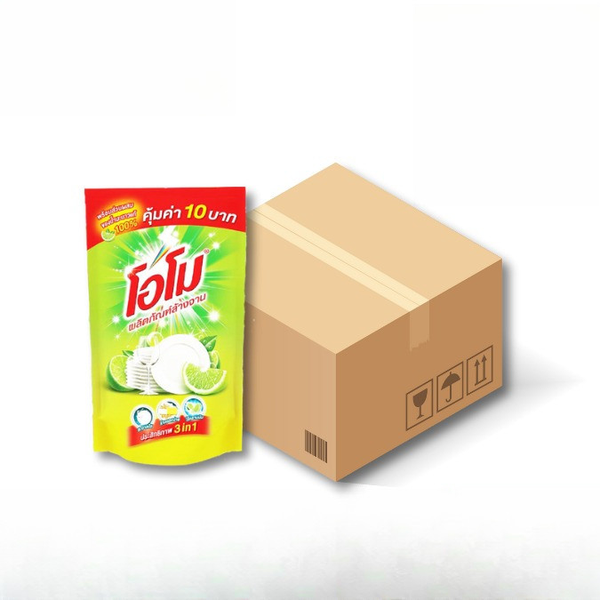 ( ยกลัง 36ถุง ) โอโมน้ำยาล้างจาน สูตรมะนาวเข้มข้น 400มล. (36ถุง)