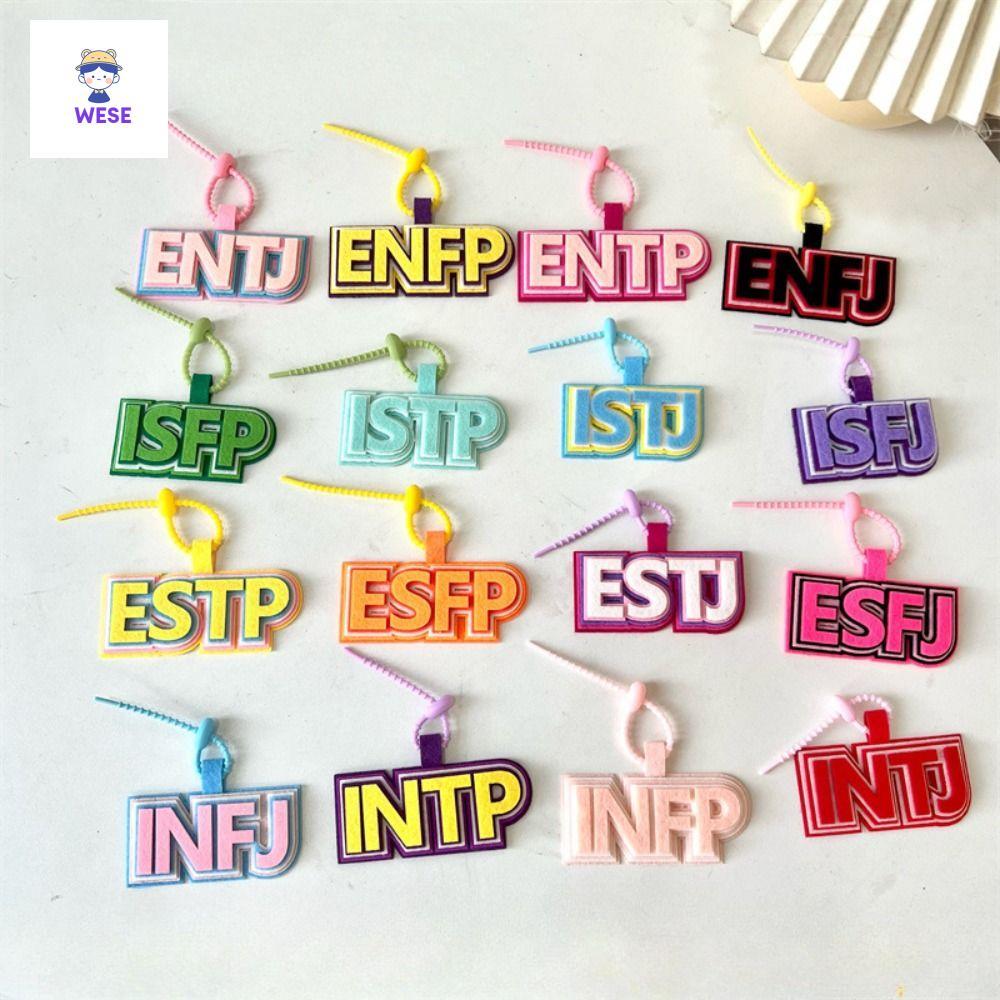 โลก จี้ไม่ทอ, จดหมายสไตล์เกาหลี MBTI พวงกุญแจ, บุคลิกภาพ Charms พวงกุญแจกระเป๋าจี้ 16 ประเภทบุคลิกภา