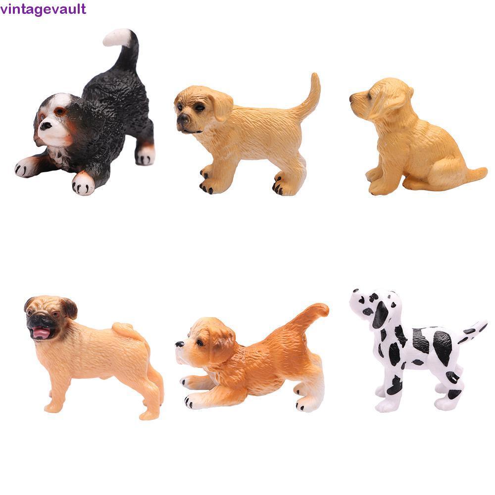 VINTAGEVAULT Animal Model Gift Mini Decorative Dog Accessories Pug Dog Figurines