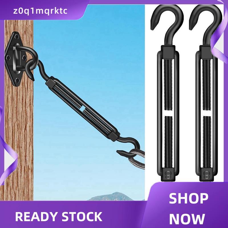 z0q1mqrktc 2 ชิ้น M8 304 ตะขอสแตนเลสและหัวเข็มขัดตะขอ Heavy Duty Turnbuckle สําหรับเชือกลวดความตึงเค