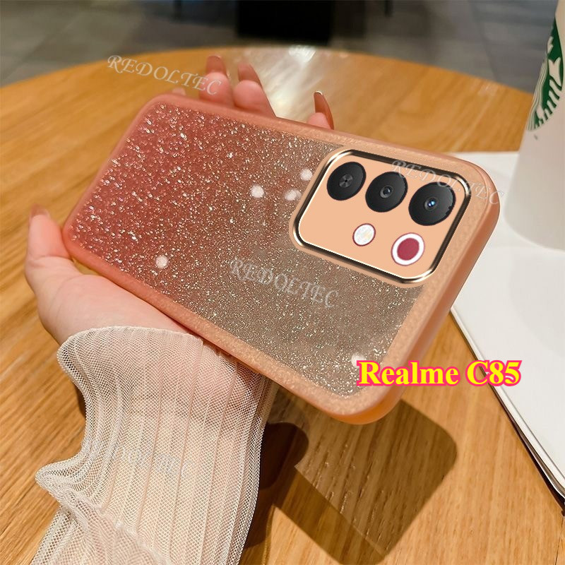 Realme C85 5G 4G Case Luxury Gradient Bling Casing RealmeC85 Glitter Clear Silicone Cover พร้อมการป้องกันเลนส์