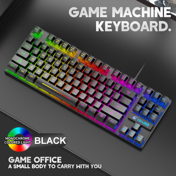 คีย์บอร์ด keyboard mechanical keyboard คีบอร์ด ฟรี Wolf K16 87-Key Gaming Gaming Mechanical Feel Key