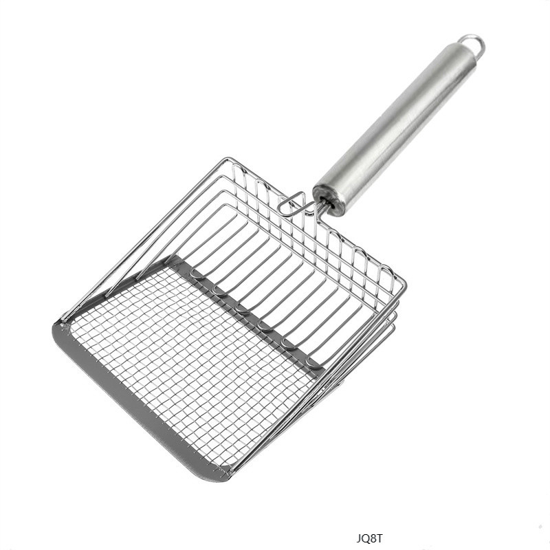JQ8T-1 Pc โลหะ Cat Litter พลั่วสแตนเลสไม้ Easy To Rust ล้างทําความสะอาดได้ลูกแมว Litter Scoop แมวห้อ