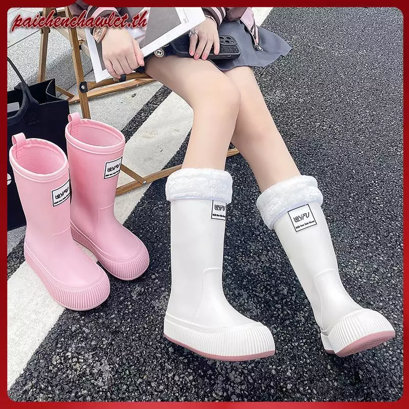 รองเท้าบูทกันฝนทรงสูงสำหรับเด็กและผู้หญิง รองเท้าลุยน้ำยางกันลื่น thumbnail 4