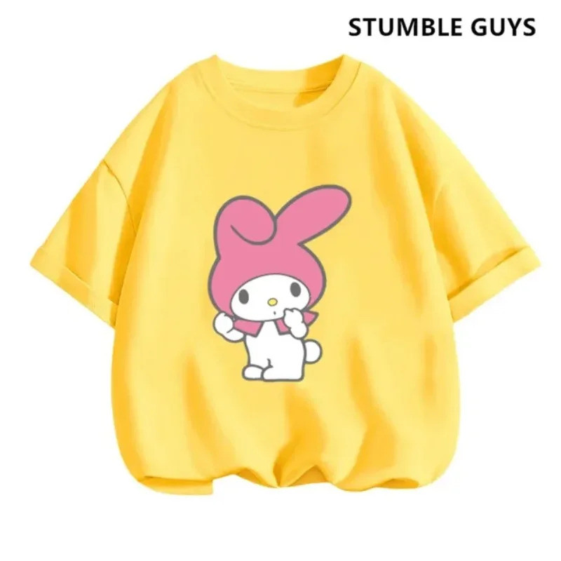 20262025 ใหม่ My Melody เสื้อยืดอะนิเมะฤดูร้อนหลายแฟชั่นเสื้อยืดเด็กรอบคอลําลองแขนสั้นCOD QX8Y