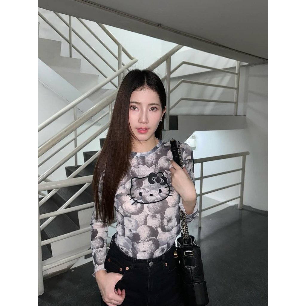 [Pomelo] Pomelo. ♥ Hello Kitty เสื้อพิมพ์ลายแอปเปิ้ล / Pomelo. ♥ Hello Kitty Apple Print Top