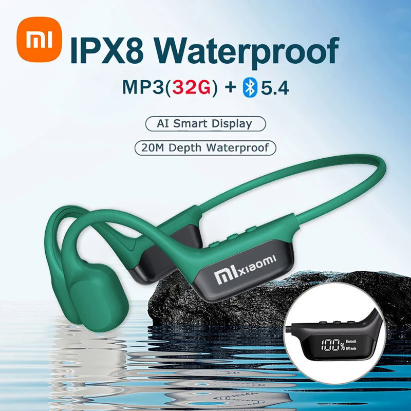 Xiaomi Mijia Bone Conduction Earphones IPX8 Waterproof Headset for Swimming Bluetooth 5.4 Wireless Sport Headphones MP3