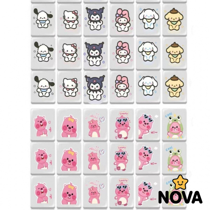 สนุก Hello Kitty Mahjong Push Music Creative Sanrio Card Push Music ของเล่นเพื่อการศึกษา Little Beav