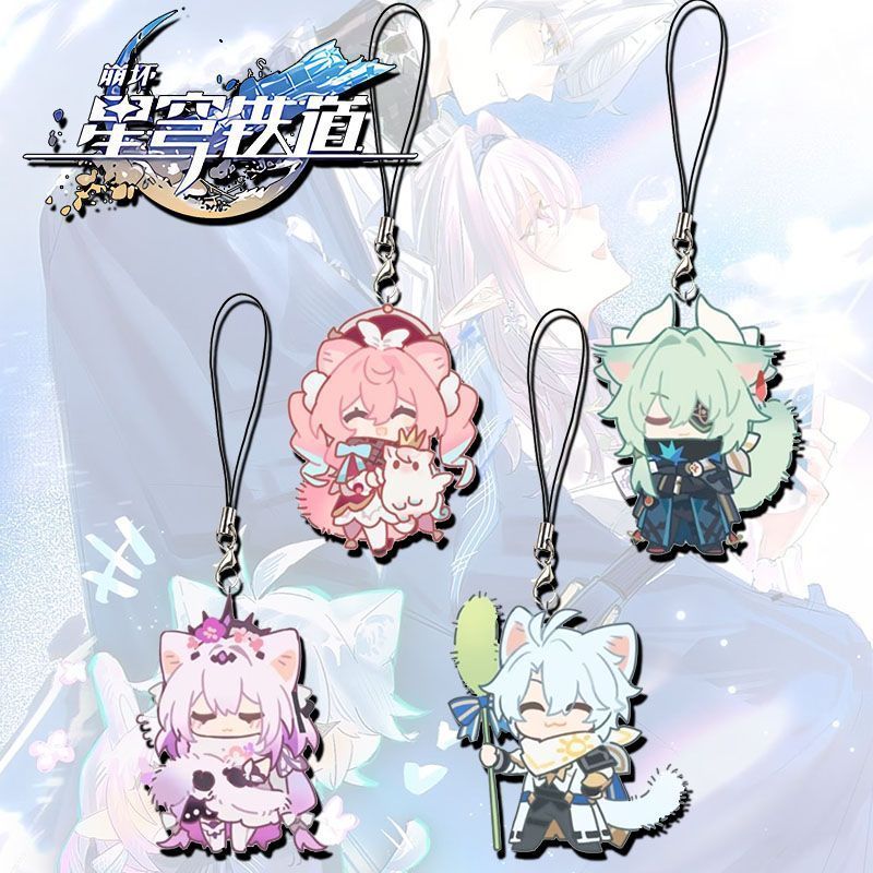 4 ชิ้น/เซ็ตการ์ตูนเกมโทรศัพท์มือถือ Lanyard Khaslana Phananon NeiKos496 Anaxa Anaxagoras Castofine H