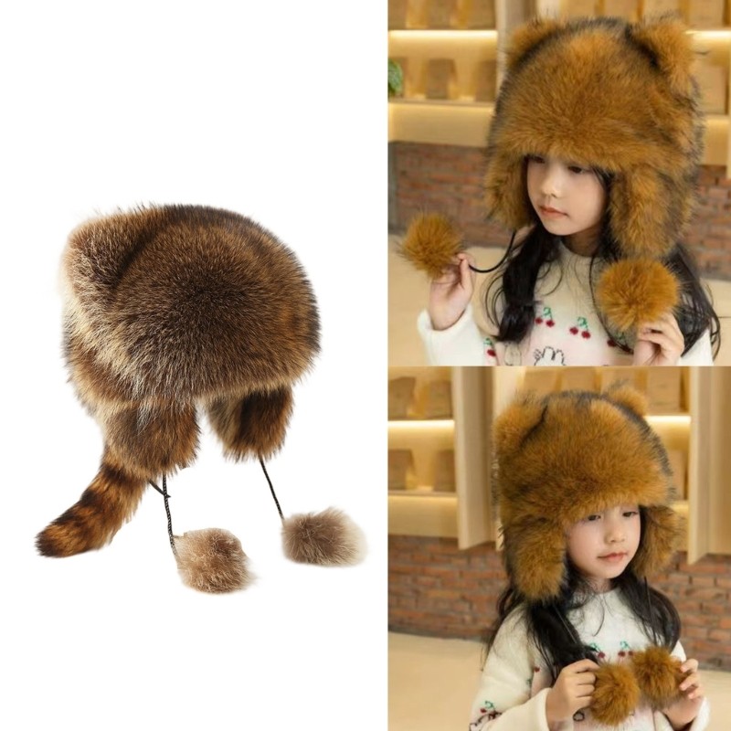 Coonn Warm Ushanka หางน่ารักสําหรับกีฬากลางแจ้งขี่จักรยานและหมวกฤดูหนาวปีนเขา