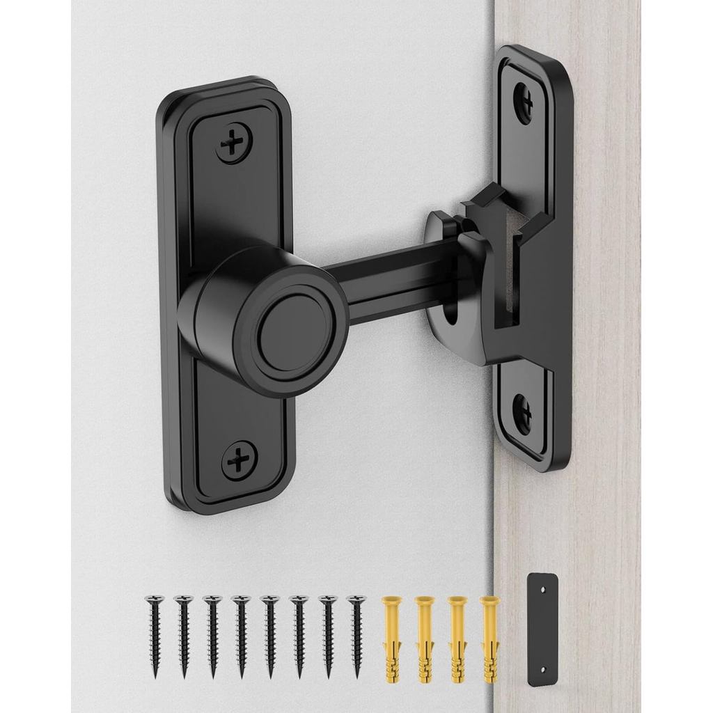 Heavy Duty Gate Latches 90 Degree Right Angle Barn Door Lock, Anti-Theft Sliding Door Lock Latch for