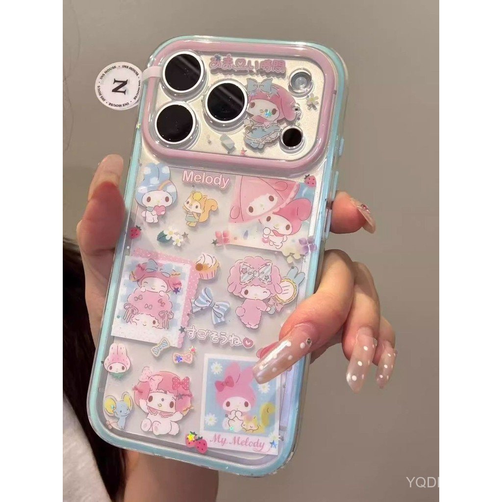 เคสโทรศัพท์เหมาะสําหรับiPhone 7 8 X XS XR XSMAX 11 12 13 14 15 16 17 Pro max Plus Airการ์ตูนขนมMelod