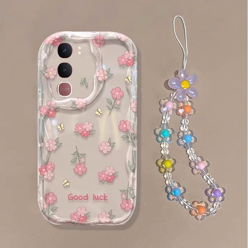 Ready Stock Casing VIVO Y31 Y04s VIVOY31 5G เคส Phone Case Transparent Cute Pink Flower Silicone Sho