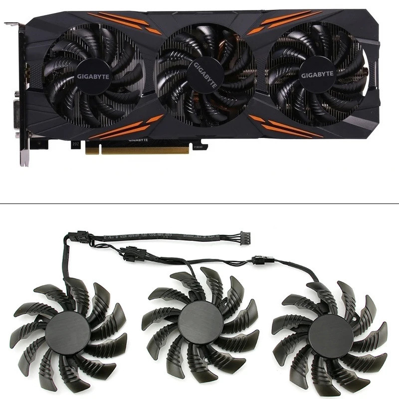 75มม. ที128010SU 0.35A พัดลมระบายความร้อนสําหรับ Gigabyte AORUS GTX 1080 1070 Ti G1 พัดลมสําหรับเล่น