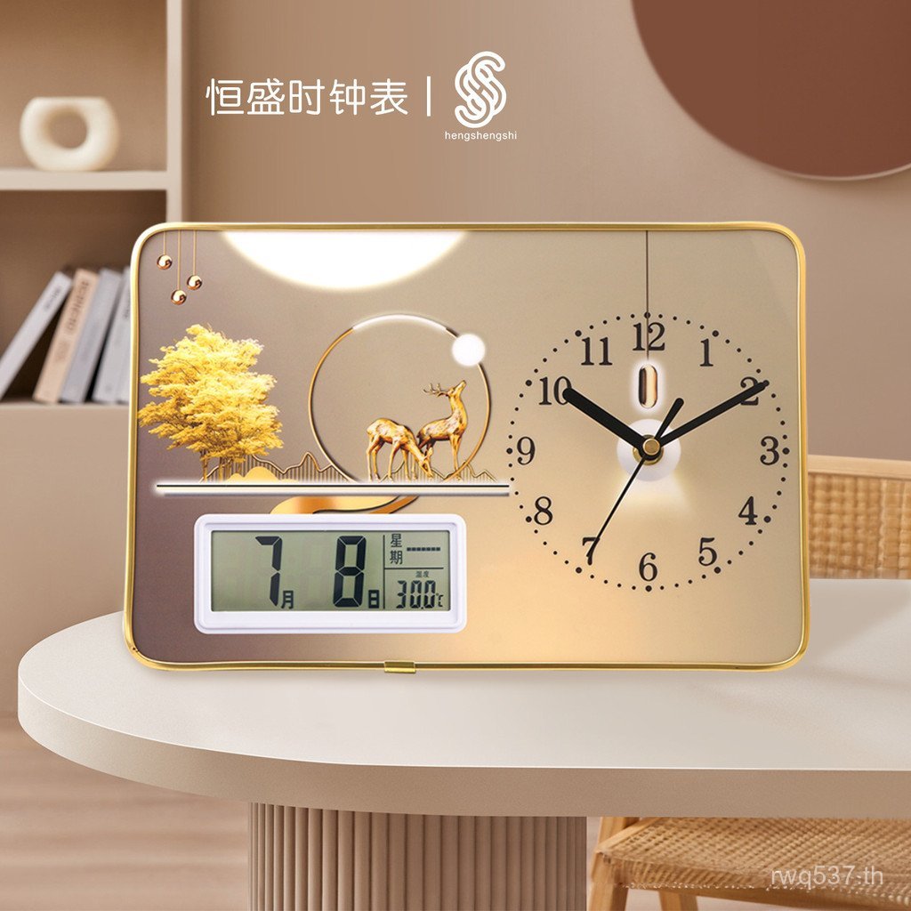 นาฬิกาตั้งโต๊ะสํานักงานห้องนั่งเล่นนาฬิกานาฬิกาเครื่องประดับที่เรียบง่ายสร้างสรรค์สก์ท็อปครัวเรือนใบ