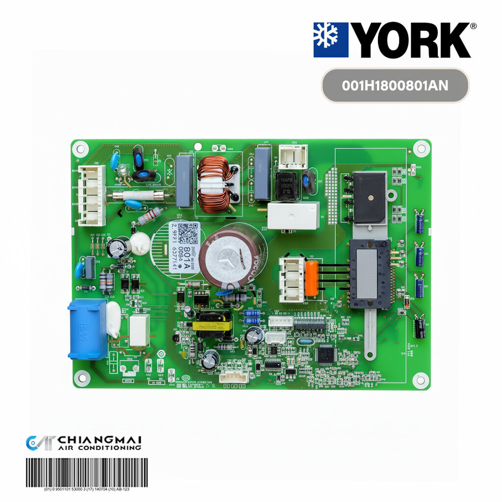 001H1800801AN แผงวงจรแอร์ YORK แผงบอร์ดแอร์ยอรค์ บอร์ดคอยล์ร้อน รุ่น YHJF12YATCHAO-X