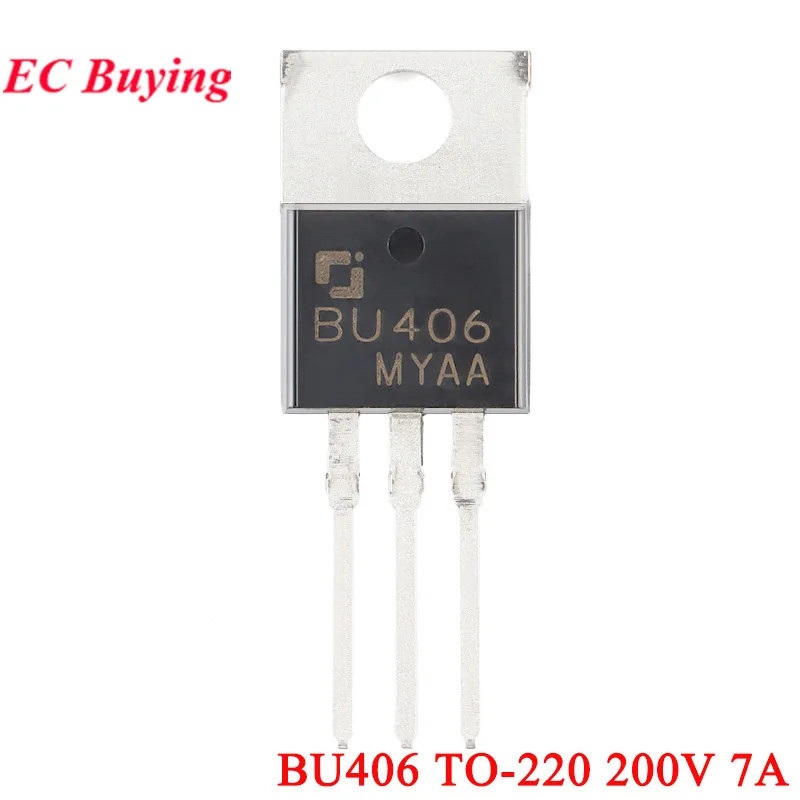 10 ชิ้น/2 ชิ้น BU406 TO-220 406 200V 7A NPN สวิทช์ Bipolar ทรานซิสเตอร์ Triode