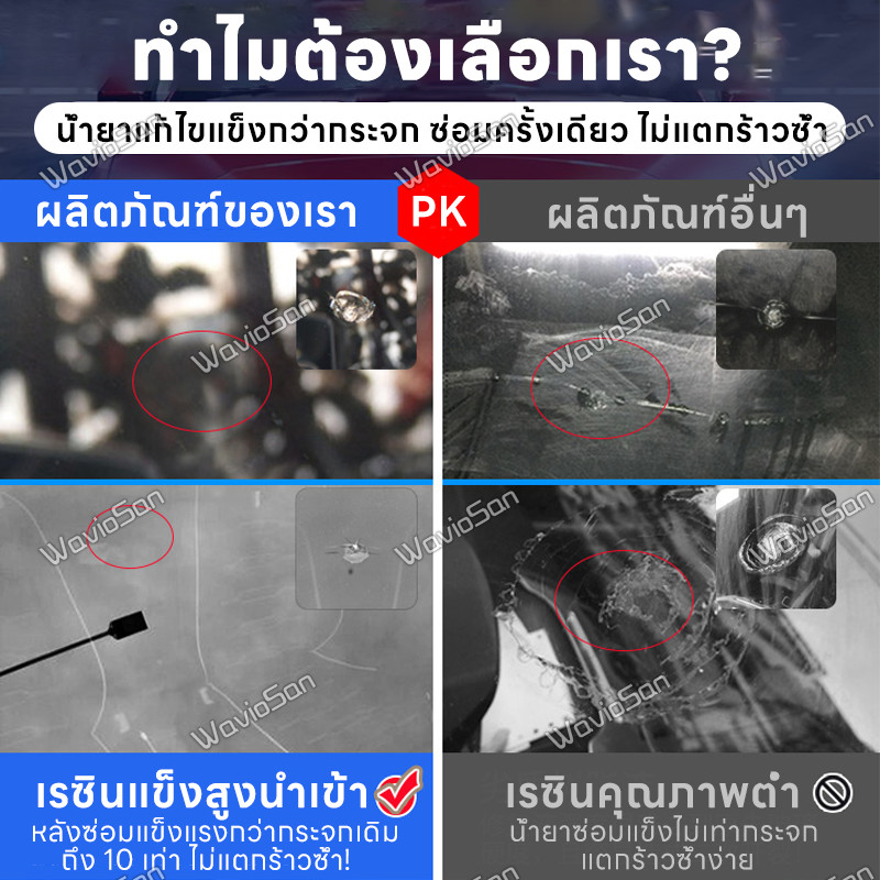 ม่ต้องเปลี่ยนกระจก VV น้ำยาซ่อมกระจกรถยนต์ ชุดซ่อมกระจก น้ำยาเชื่อมกระจก นำเข้าจากต่างประเทศ ใช้งานสะดวก ปลอดภัยต่อกระจก ใช้งานง่าย