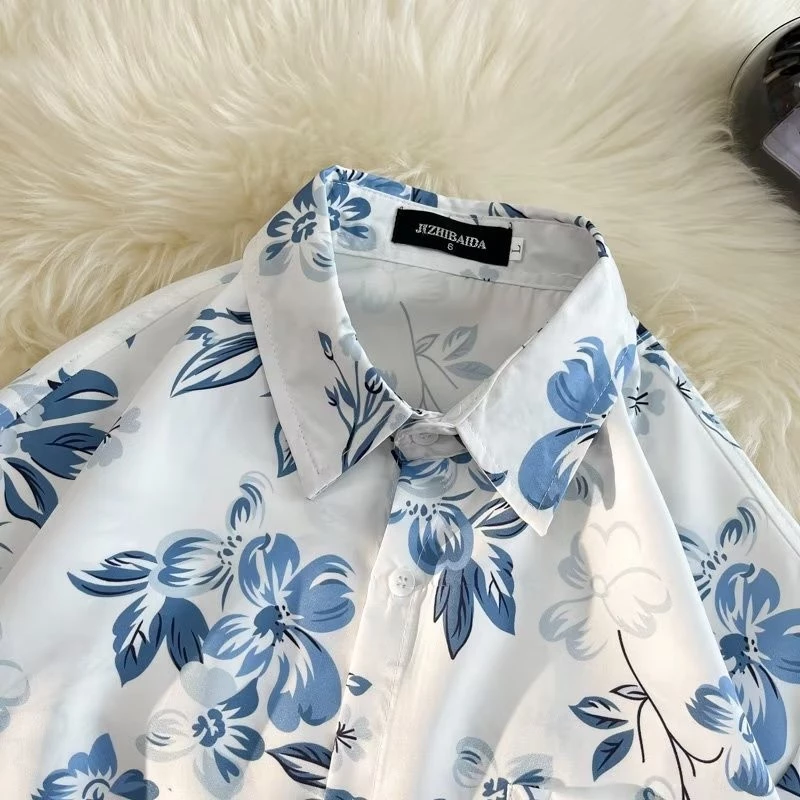 MSMS เสื้อเชิ้ตลายดอก แขนสั้น ผ้าเรยอน ทรงหลวม thumbnail 4
