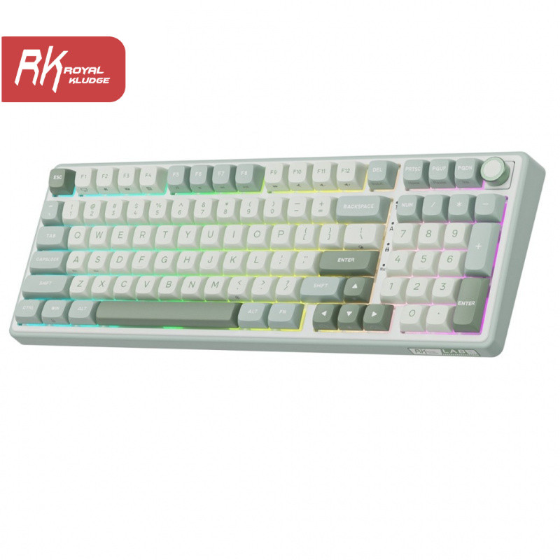 Royal Kludge RK R98Pro Sky Cyan 98 คีย์ RGB แบบมีสายพร้อมคีย์บอร์ดเชิงกลลูกบิด
