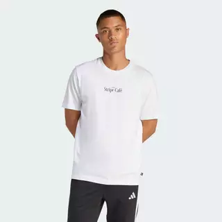 adidas ไลฟ์สไตล์ เสื้อยืดพิมพ์ลาย COFFEE CAFE DONUT BOX ผู้ชาย สีขาว KB2500