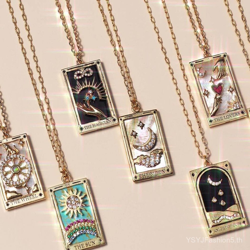 Tarot Card TAROT Square Necklace for Women