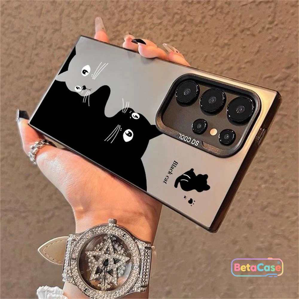 เคสโทรศัพท์ลายน้องแมวดำสุดน่ารัก Phone Case for Samsung S30U, S25, S25Ultra, S24Ultra, S24, S23, S22, S22U, S21, S20FE