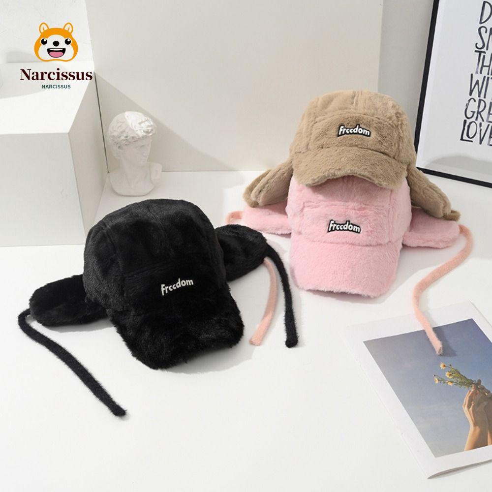 หมวกเบสบอล femur faux fur แบบปรับหู ทนลม และกันหนาว สไตล์แฟชั่น