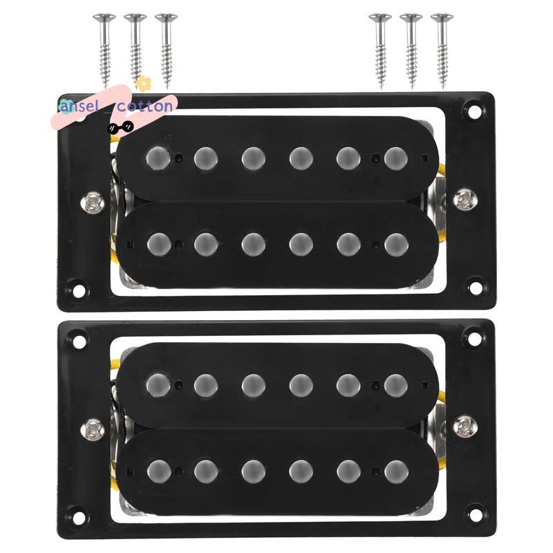 2PCs(1 ชุด) Black Humbucker Double Coil ปิ๊กอัพกีตาร์ไฟฟ้า + สกรูเฟรม