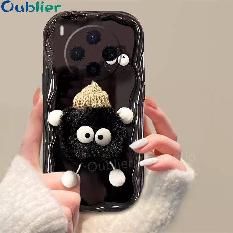 เคสปลอก VIVO X300 Pro 5G เคสโทรศัพท์ดีไซน์ใหม่น่ารักการ์ตูน 3D ตุ๊กตาถ่านหินครีมเคลือบเงาป้องกันเลนส์ซิลิโคนปกอ่อน 2025 - รูปที่ 3