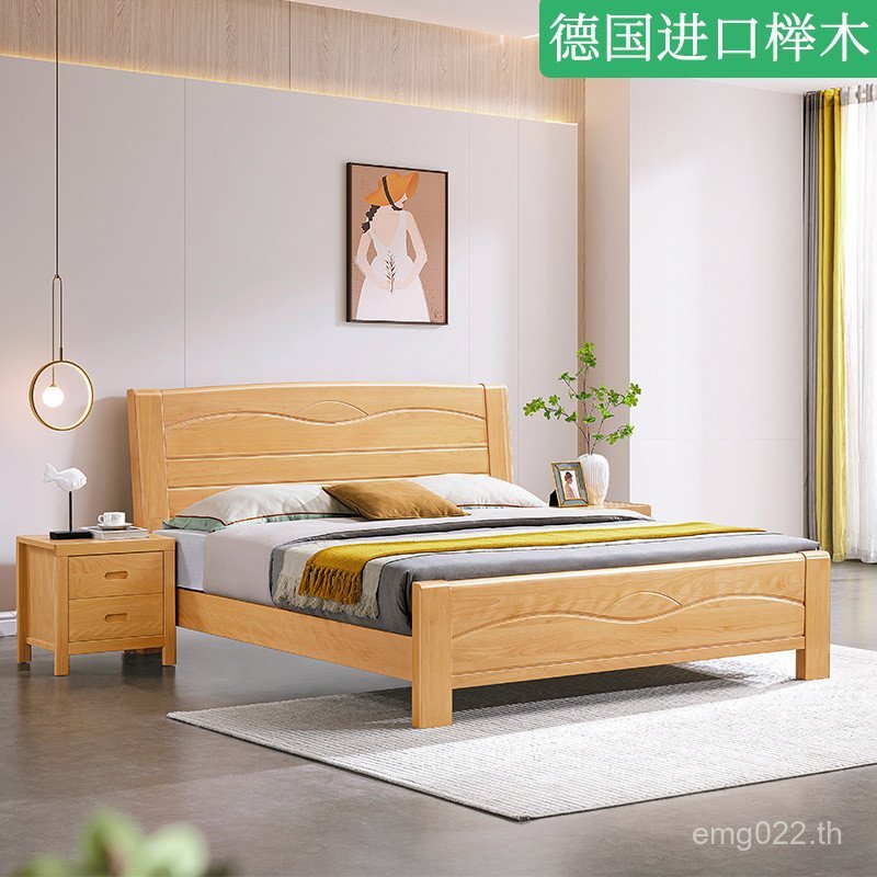 Mi Big Bed 1.8 เตียงคู่ Master Times Beech ไม้เนื้อแข็งทั้งหมด 1.5 สไตล์นอร์ดิกในครัวเรือนข้าวห้องนอ