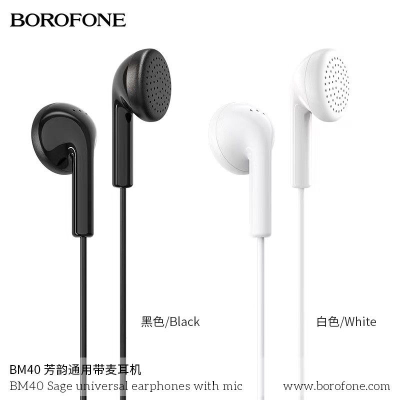 BOROFONE BM54/BM40 หูฟังเเบบมีสาย มีไมค์ในตัว เสียงดี เสียงชัด ไมค์ชัดเจน พกพาง่าย สะดวก ของเเท้มีปร