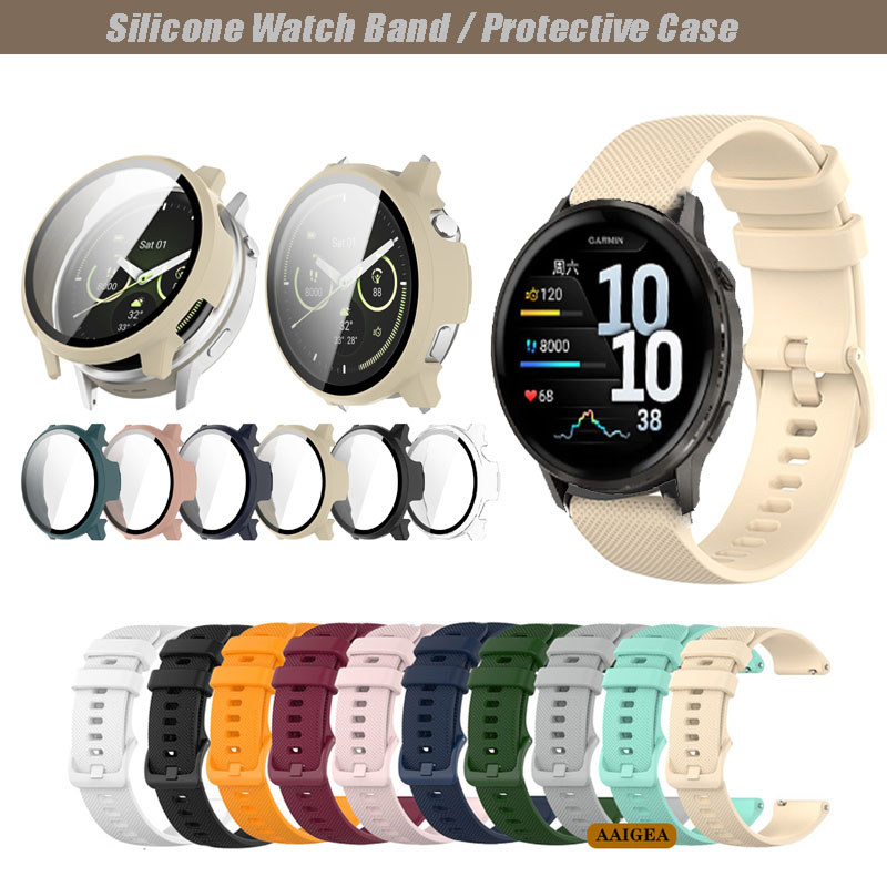 [เคสป้องกัน+สายนาฬิกา] เหมาะสำหรับ Garmin Venu 4 4s 41mm 45mm, สายสำรอง, สายซิลิโคน , ฟิล์มกันรอย