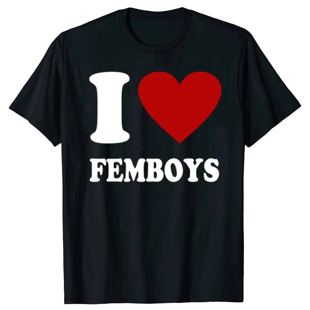YOUNG T🔥🔥M~3XL เสื้อTEEแขนสั้น unisex สำหรับผู้ชายและผู้หญิง สไตล์Streetwear ลายกราฟิก femboy หัวใจสีแดง ผ้าฝ้าย ใส่สบาย